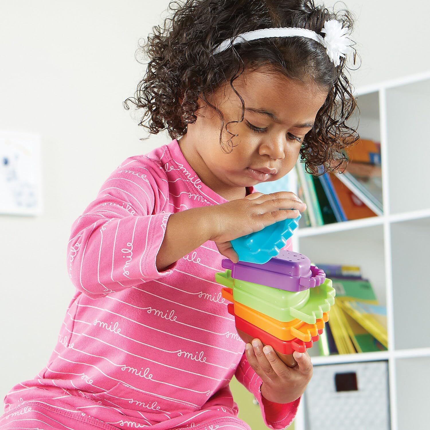 Learning Resources Spike the Fine Motor Hedgehog Rainbow Stackers - 6 Pieces, Ages 18+ months Stacking & Counting Toy for Toddlers, Montessori Toys