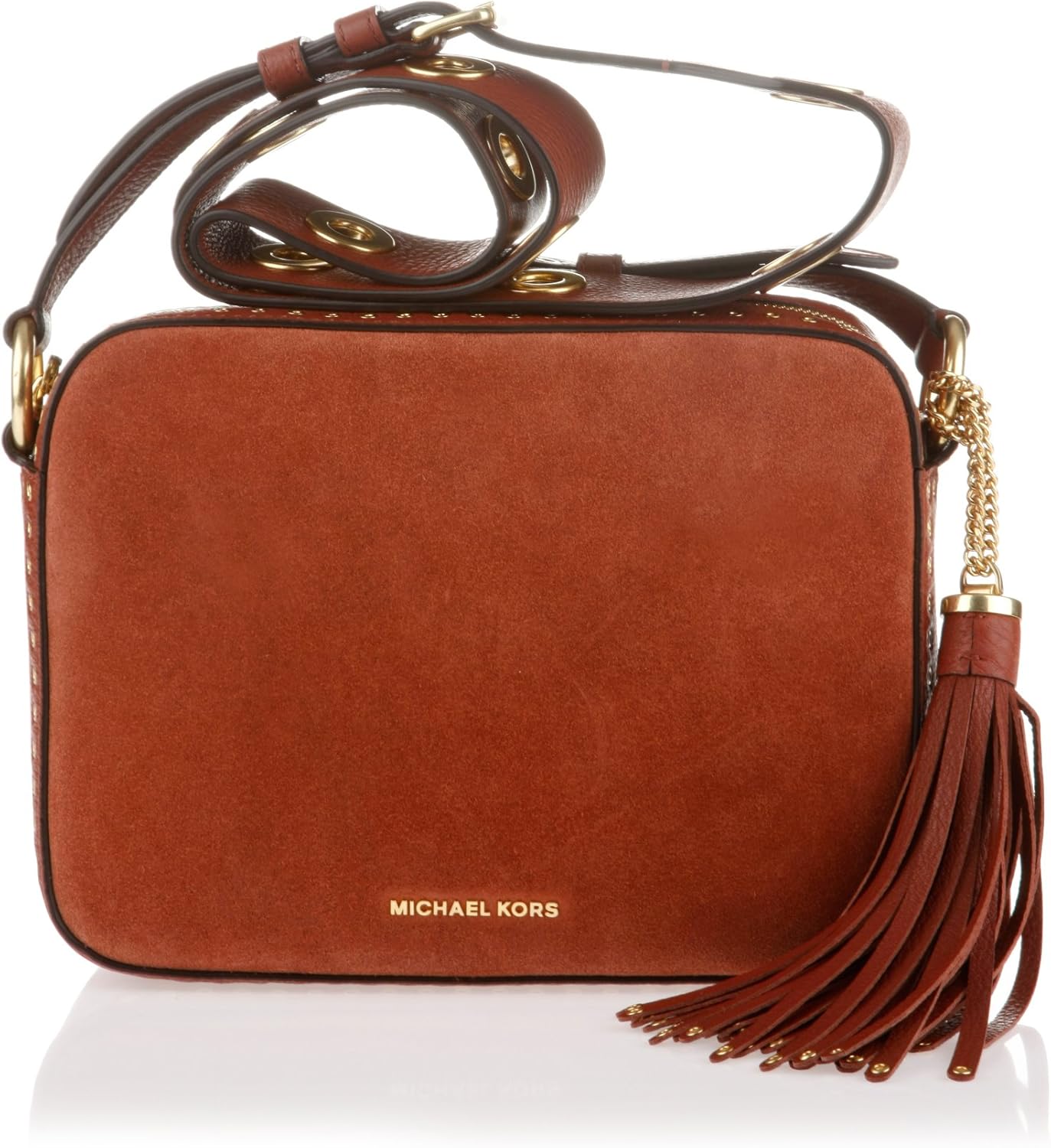 MICHAEL Michael Kors Womens Brooklyn Leather Crossbody Handbag Red