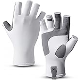 Tough Outdoors UV Fishing Gloves - Fingerless Grip for Kayak Gloves - UPF 50+ Sun Protection - Fishing Accessories - White - S/M