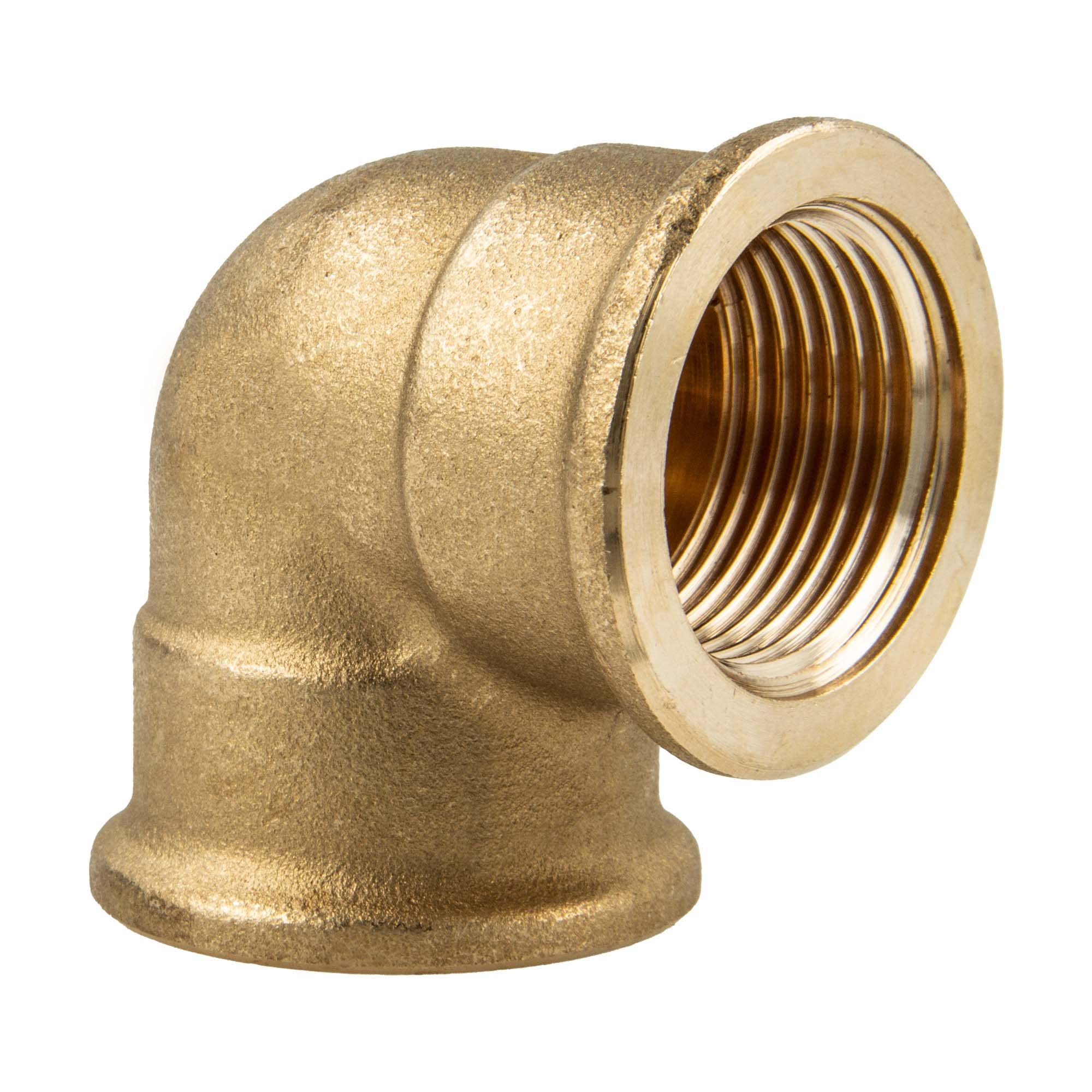 Tecuro Angle 90° Brass Blank Pipe Fittings on Both Sides Internal Thread