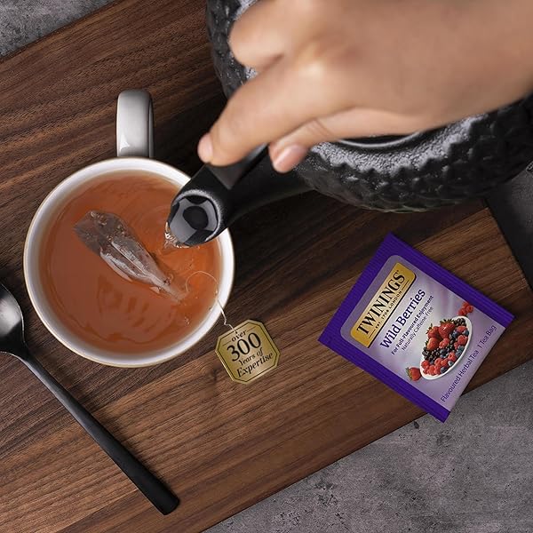 TWININGS WILD BERRIES TEA – A NATURALLY CAFFEINE-FREE HERBAL TEA BURSTING WITH FRESH & UPLIFTING BERRY TEA FLAVOURS, INDIVIDUALLY WRAPPED TEA BAGS, 20 COUNT