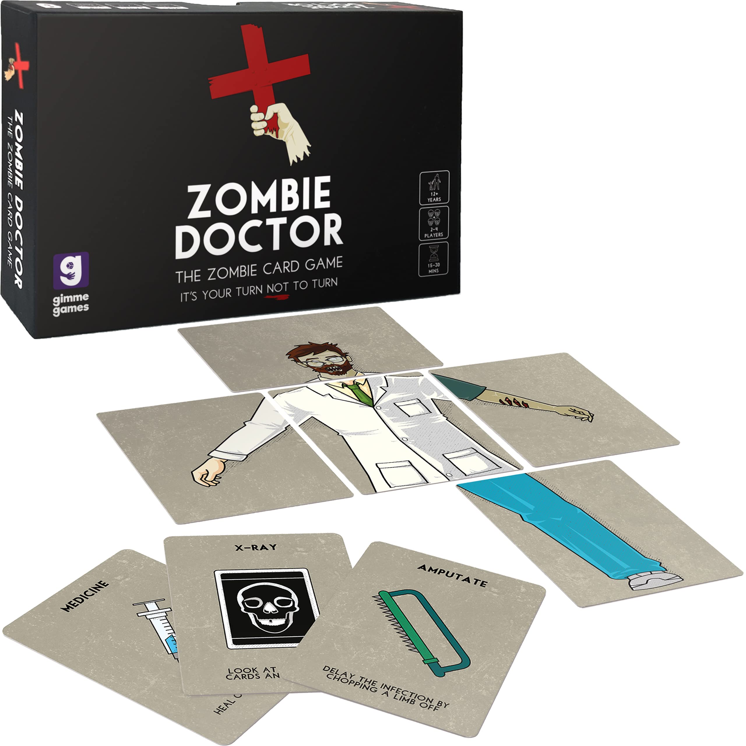 Gimme Games | Zombie Doctor Card Game | Family Fun Games | 2-4 Players | 15-30 Minutes
