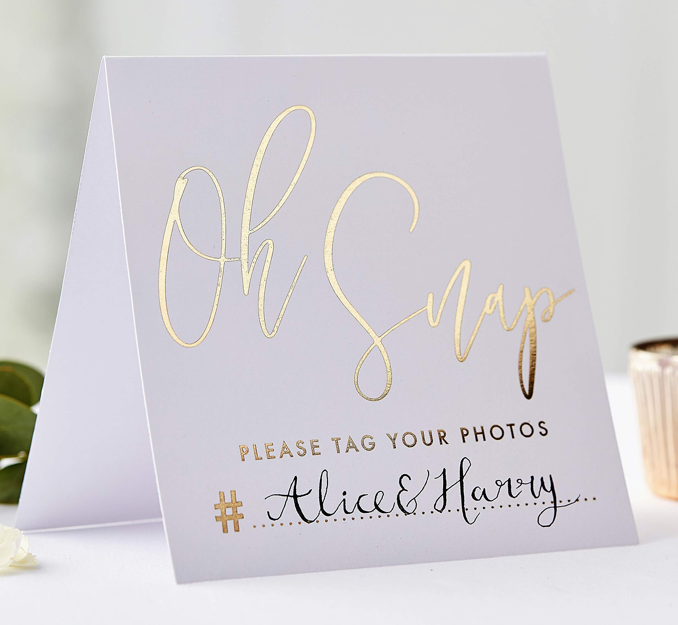 Ginger Ray Gold Foiled Instagram Wedding # Share Your Images Cards x 5pk - Gold Wedding