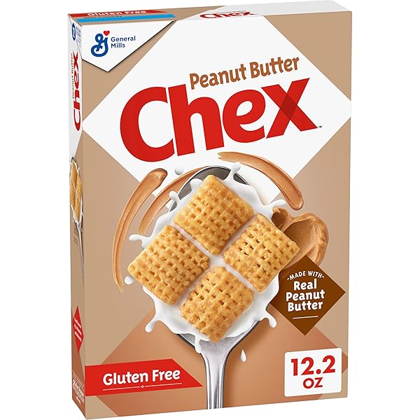 PEANUT BUTTER CHEX CEREAL, GLUTEN FREE BREAKFAST CEREAL, MADE WITH WHOLE GRAIN, 12.2 OZ