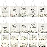 Locmeo 20 Pcs Christian Gift Women 10 Bible Verse Tote Bags 10 Christian Makeup Bags Religious Scripture Gifts for Church(Classic)