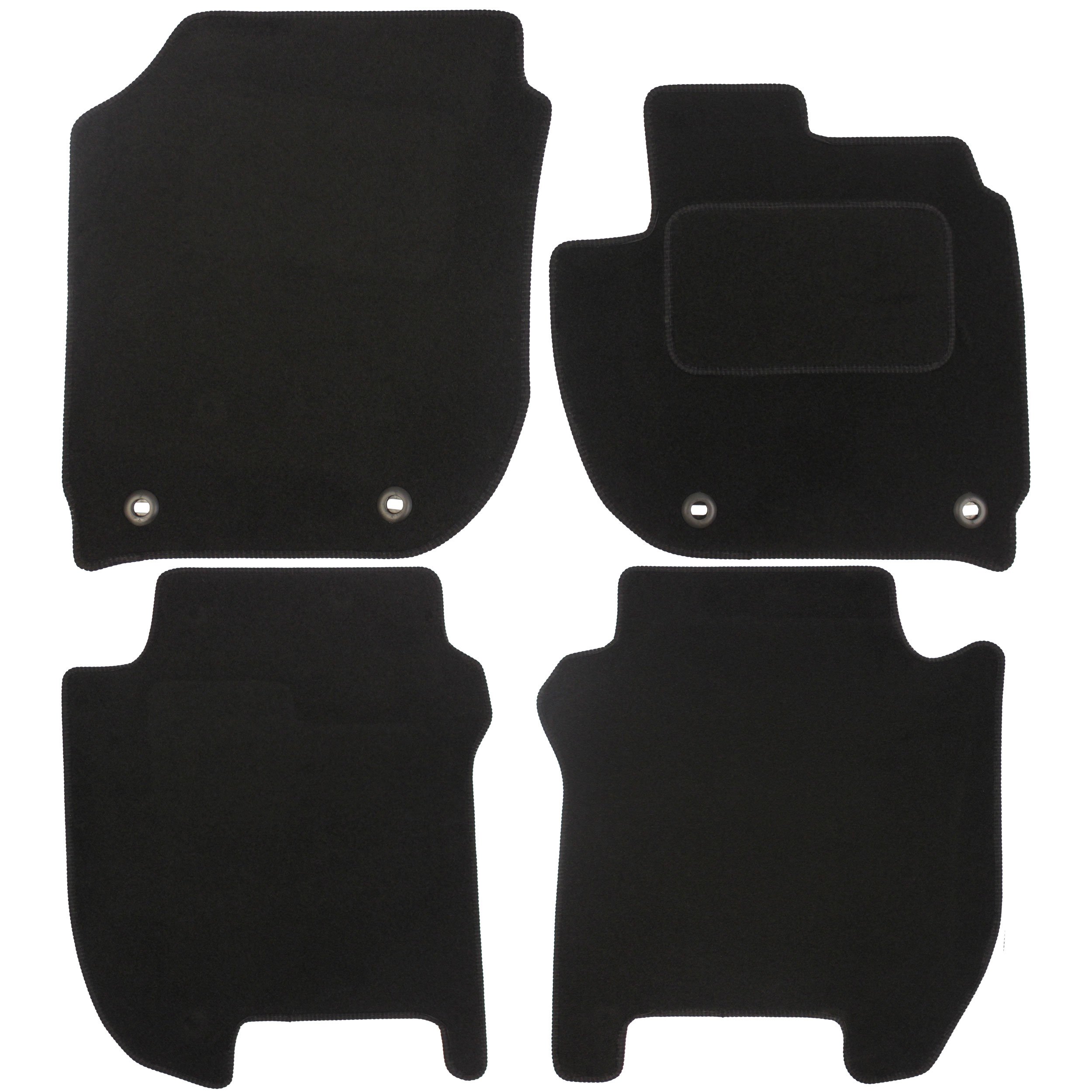 JVL 3636 Fully Tailored Car Mats with 4 Clips - Black, 4 Pieces