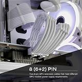 EZDIY-FAB PSU Extension Cable Kit 24Pin 8Pin to 6+2Pin 4+4Pin All White view 6