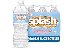 Splash Refresher Flavored Water Bottles, Mandarin Orange Flavor - 6-Pack, 16.9 Fl Oz - Refreshing Flavored Bottled Water with Electrolytes - Zero Sugar & Zero Calories