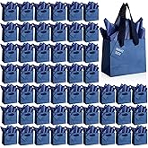 Qilery 50 Pcs St Patricks Paper Gift Bags Bulk with Tissue Paper Small Gift Bags with Handle and Tags for Birthday Wedding Mothers' Day Party Business(Navy Blue,4.7 x 2.4 x 3.9'')