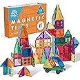 Learn & Grow Toys 110Pcs Magnetic Tiles Builders Pack Kids Magnetic Building Sets 3D Magnet Tile Building Blocks Construction Educational STEM Toys Gifts for Toddlers Boys Girls
