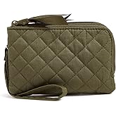 Vera Bradley Women's Cotton Double Zip ID Case Wallet With RFID Protection