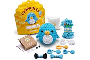 The Woobles Crochet Kit for Beginners with Easy Peasy Loopable Yarn, As Seen on Shark Tank - Easy Arts and Crafts Knitting & 
