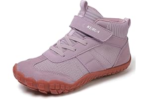KUBUA Kids Barefoot Shoes Boys Girls High Top Minimalist Zero Drop Sneakers for Tennis Walking Hiking Athletic Little Big Kid