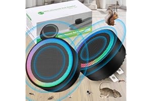 ENERJARY Mini Mouse Control Device, 2024 Upgraded 360° Indoor Mouse Preventer Plug in, Pest Prevention Device for House, Effectively Repels Mouse, Rodent, Roach, Mosquito (Black-2 Pack)