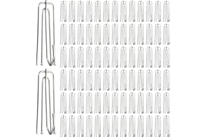 80 Pcs Curtain Hooks, Stainless Steel Curtain Hooks for Drapes, 4 Prongs Curtain Pleat Hook for Window Door Bathroom Curtain,