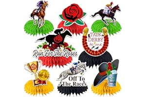 COCOMIGO 8 Pcs Kentucky Party Supplies Honeycomb Centerpieces, Kentucky Decorations for Table, Horse Racing Party Decorations 3d Double Side Honeycomb Decorations, Derby Decorations