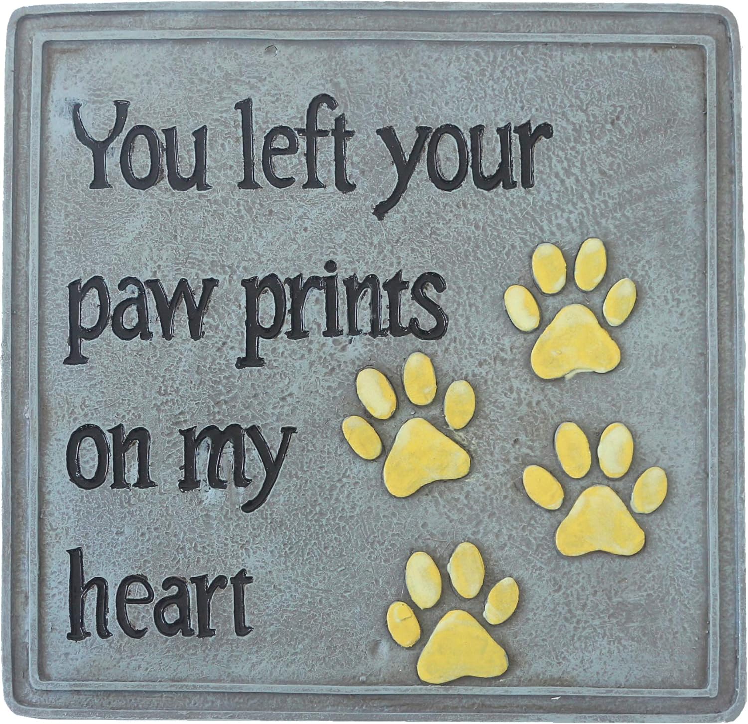 Qingbei Rina Aflowa Pet Memorial Stepping Stone with Paw Print Outdoor Resin Garden Stone Dog Loss Sympathy Gift Remembrance Plaque