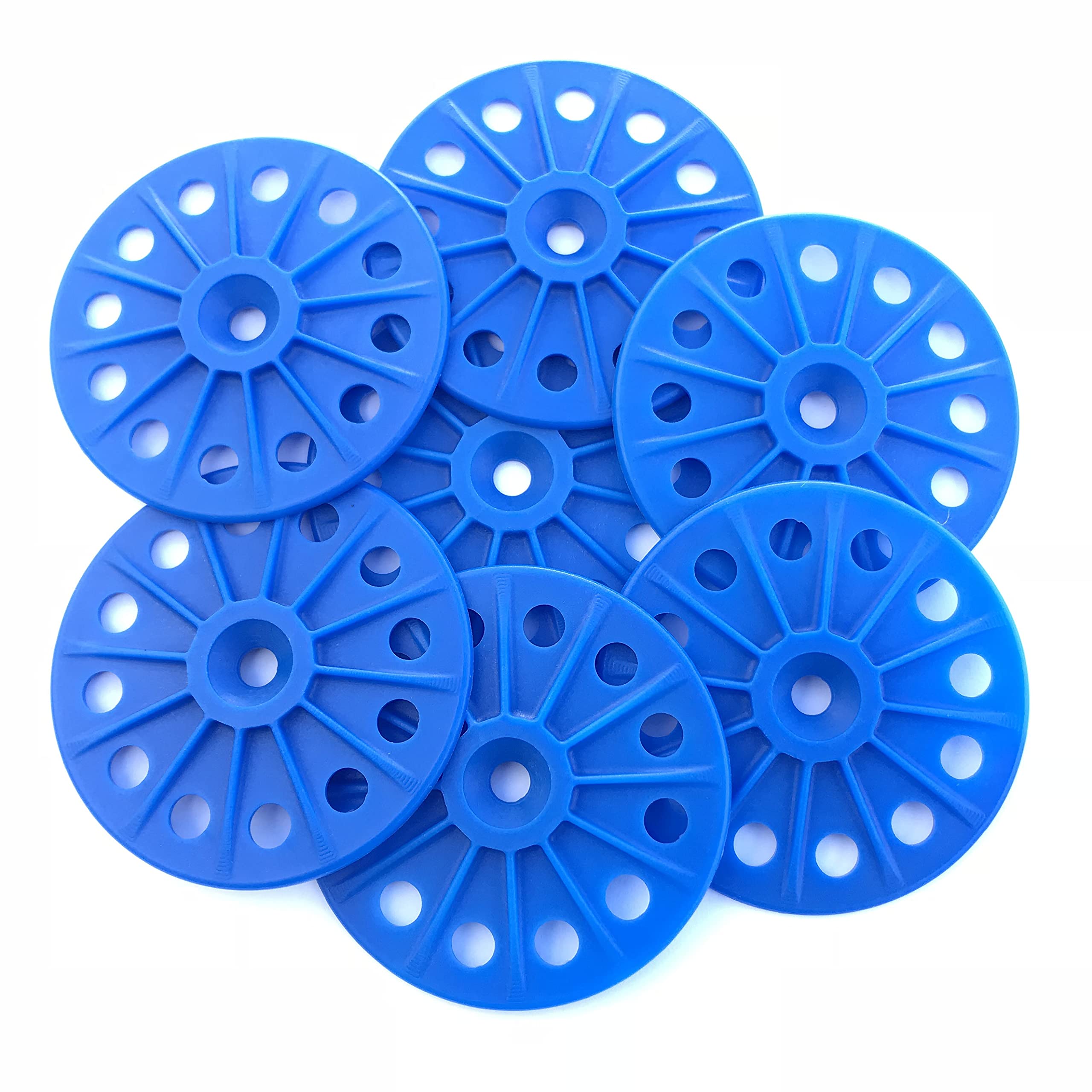 60mm Reinforced 30% Glass Fibre Washers for Fixing Rigid Insulation Boards, Blue - 200PCS