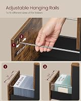 VASAGLE Office Cabinet on Wheels with 2 Drawers Rustic Brown Black view 4