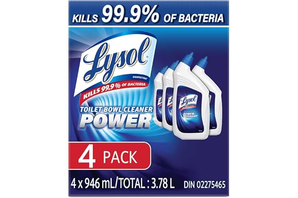 Lysol Power Toilet Bowl Cleaner, Disinfectant Gel, 4 × 946 mL | 10X Cleaning Power*, Removes Hard Water & Rust Stains, Kills