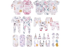 littogoose Baby Layette Set for Girls, Newborn to 6 Months Baby Clothes, 30 Piece Set for Newborn Essentials