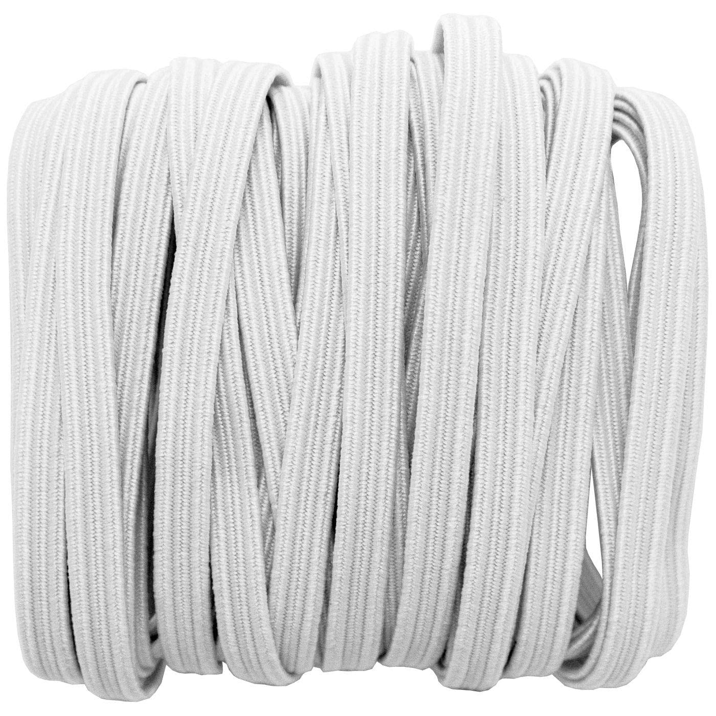Lumonic Flat Elastic 5 m x 5 mm White – Baking Resistant Elastic for Masks and Mouthguards for Sewing and DIY – Elastic by the Metre (Various Lengths)