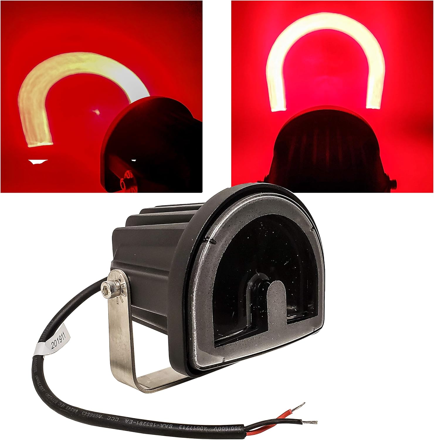 Red Arc Beam Osram LED Warning Safety light Warehouse Marker Clearance for Forklift, Scissor Lift, Truck Conveyor, Industrial Equipment 12V - 80V