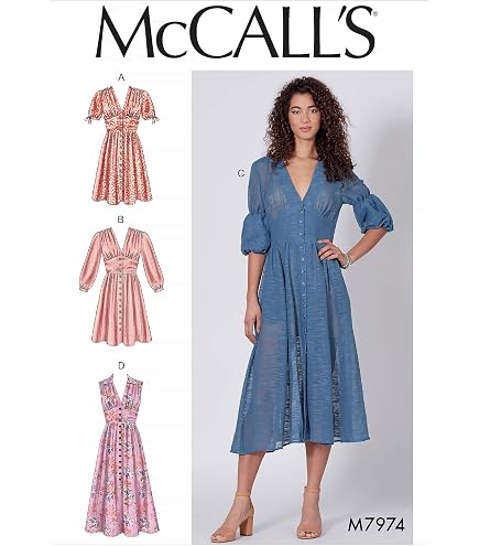 McCall's Patterns M7313 Misses'/Women's Flared Dresses, Size B5  (8-10-12-14-16) : Amazon.ca: Home