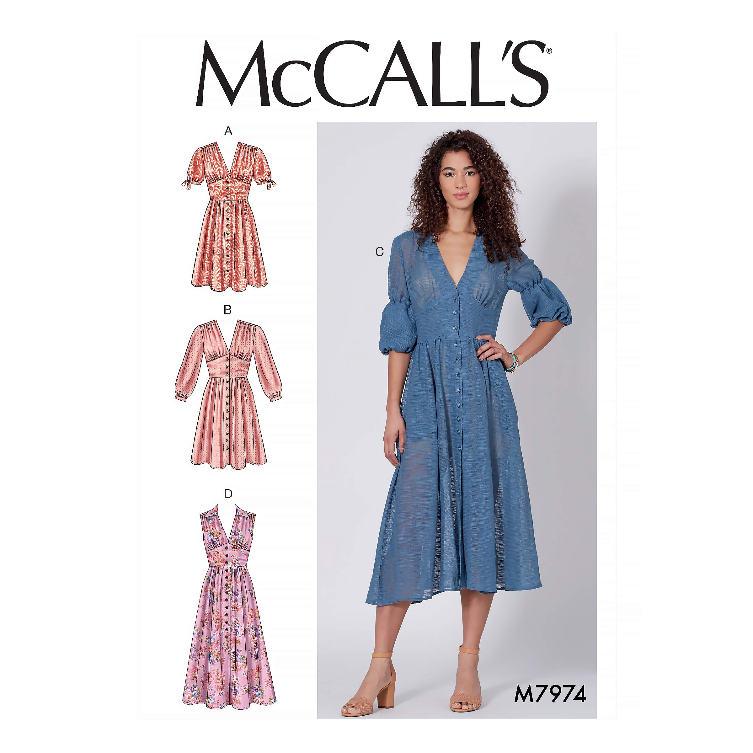 McCall's M7974, Sewing Pattern,Template, Paper, White, Various
