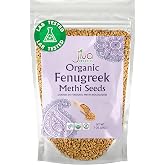 Jiva Organic Fenugreek Seeds 7 Ounce &ndash; Non-GMO, Gluten Free, All Natural Fenugreek Spice &ndash; Organic Fenugreek Seeds for Hair Growth, Cooking &amp; Sprouting - Methi Seeds for Methi Dana Water - Raw &amp; Natural, Product of India