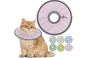 Seyezo Lightweight Cat Cone Collar Soft, Soft Comfortable Cat Recovery Collar After Surgery, Elizabethan E Collar for Cats, Cone for Cats to Stop Licking (Pale Pink, Small)