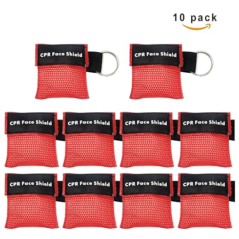 CPR Maske Schlüsselanhänger Ring Emergency Kit Rescue Face Shields mit Einweg-Ventil Atem Barriere für Erste Hilfe oder AED T