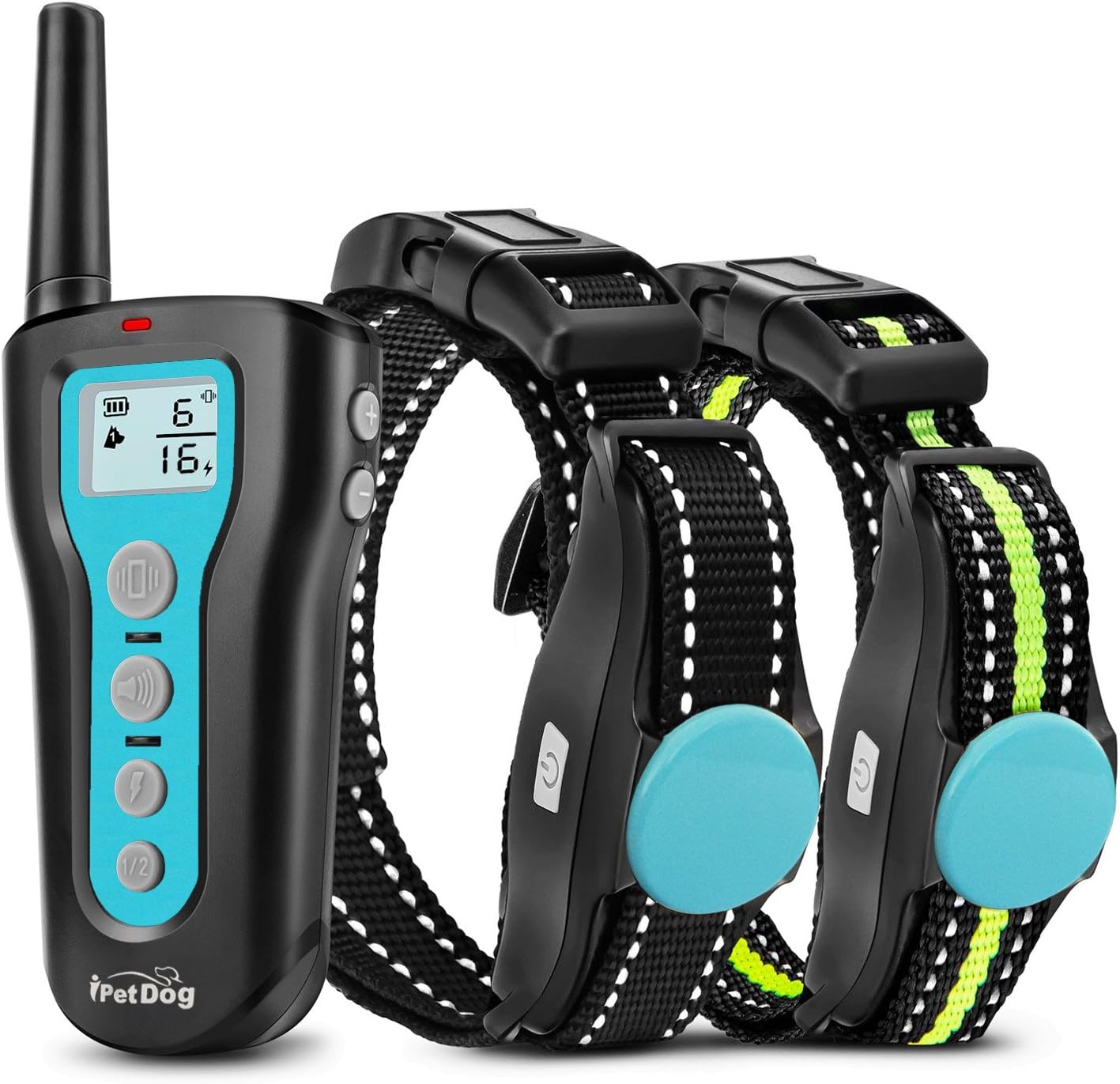 Dog Training Collars with Remote 1000ft Control Range Waterproof & Rechargeable Dog Shock 2 Collars with Beep Vibration Safe Electric Shock Collar for Small Medium Large Dogs