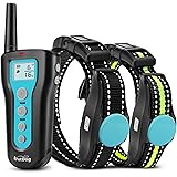 Dog Training Collars with Remote 1000ft Control Range Waterproof & Rechargeable Dog Shock 2 Collars with Beep Vibration Safe Electric Shock Collar for Small Medium Large Dogs