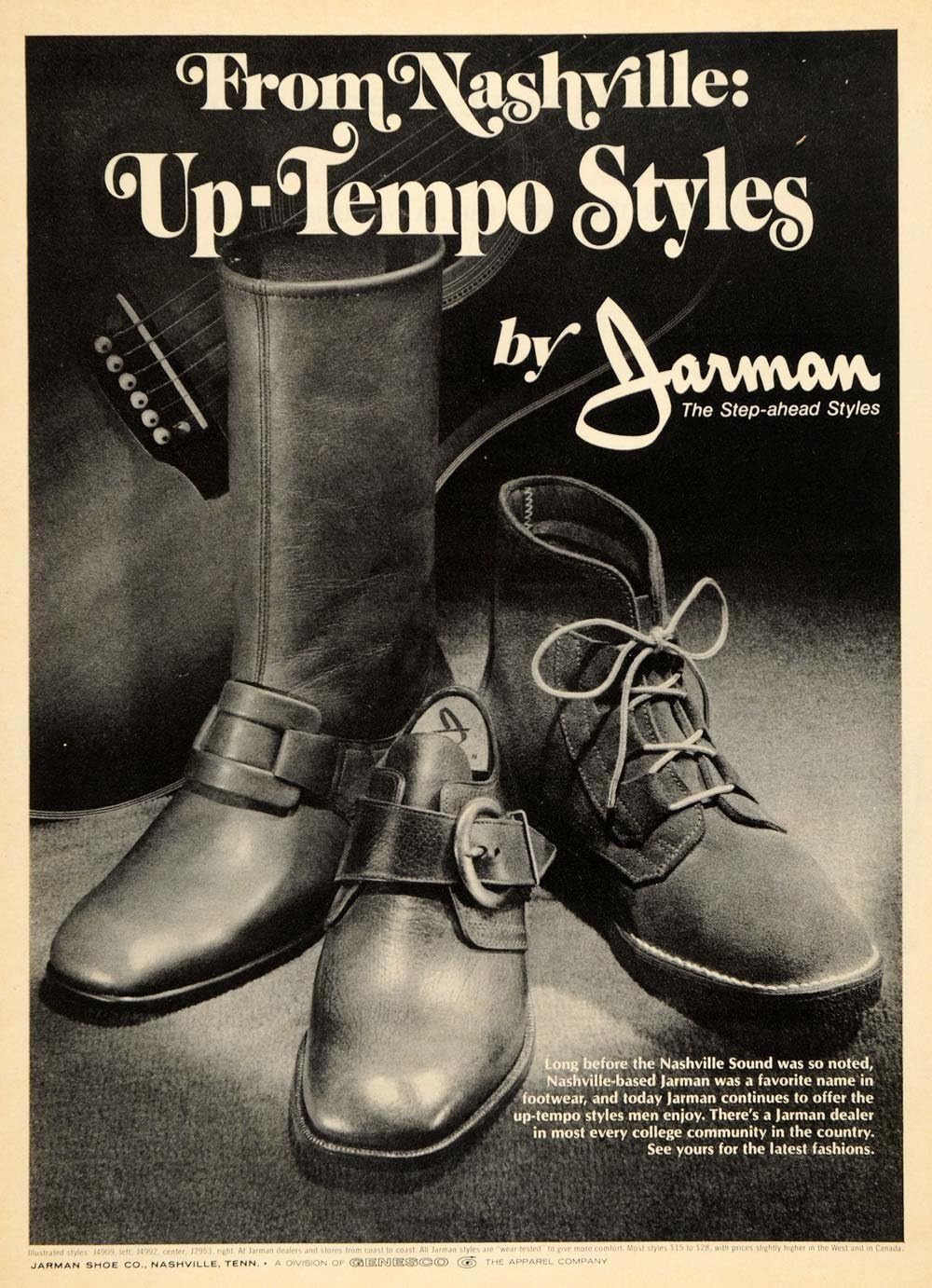 1970 Ad Jarman Shoe Company Nashville Genesco