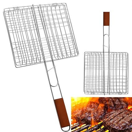 Ever Mall Non Stick Portable Barbecue Grill Net Pen with Handle