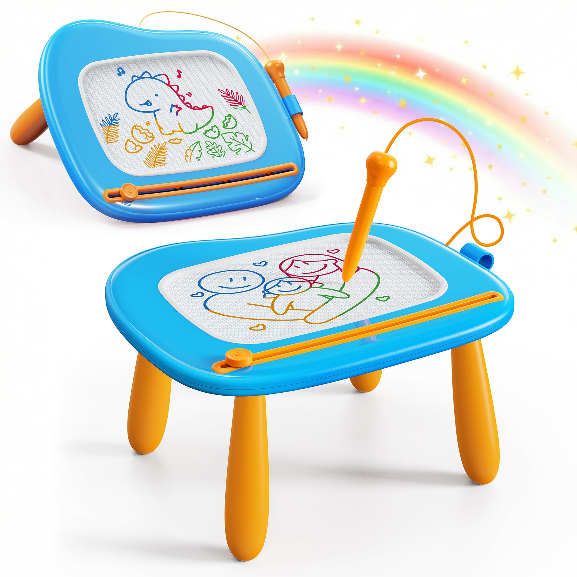 KOKODI Toddler Toys - Magnetic Drawing Board & Writing Tablet for 1-3 Year Old Boys & Girls - Educational Travel Toy for Easter & Birthday Gift(Blue)