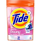 Tide Power PODs + Downy Laundry Detergent Pods, 18 Count, Soft Boosters + April Fresh