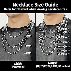 Black Mens Chain Flat Byzantine Link Stainless