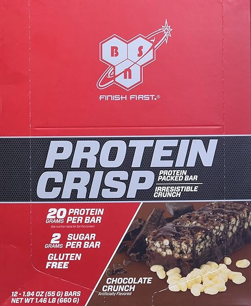 BSN PROTEIN CRISP, CHOCOLATE CRUNCH, 12 BARS, 1.94 OZ (55 G) EACH