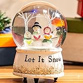 Christmas Snow Globes Glitter Water Globe Musical Snow Globe Decoration Plays Let It Snow, Snowman Xmas Snow Globe for Holiday Decoration