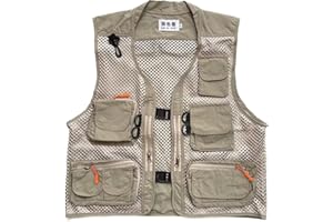 Men Mesh Breathable Multi-Pocket Vest Outdoor Travelers Fly Fishing Photography
