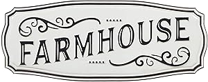 Amazon Brand – Stone & Beam Vintage Farmhouse Decorative Sign, 28"W x 11"H, White and Black