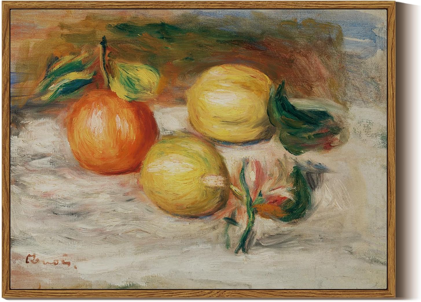 Paintings - ARPEOTCY Framed Canvas Wall Art, Vintage Still Life Wall Art Home Decor, Classical Farmhouse Fruit Oil Painting for Kitchen, Dining Decor, 12×16 inches (Lemons and Orange)