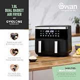 Swan Dual Basket Digital Air Fryer 7.6L 2850W Black view 2