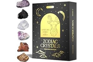 Wyspell Capricorn Crystal Set - 6 Raw Capricorn Crystals and Healing Stones - Capricorn Gifts for Women - Capricorn Birthday Gifts for Women - Astrology Gifts for Women - Zodiac Crystal Set - Healing