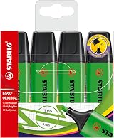 STABILO BOSS ORIGINAL Highlighter Pack of 4 Green