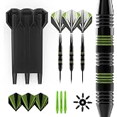 Accudart Steel Tip Dart Set 3.0 &ndash; Gunmetal Steel Barrels, Hybrid Grip, Polycarbonate Shafts, Standard Flights, Drop‑in Case for Fully Assembled Darts &ndash; 16g Steel Tip Darts