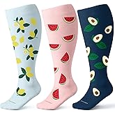 Leocomps Plus Size Compression Socks for Women Men Wide Calf 15-20 mmHg Knee High Extra Large for Nurses Pregnant Travel