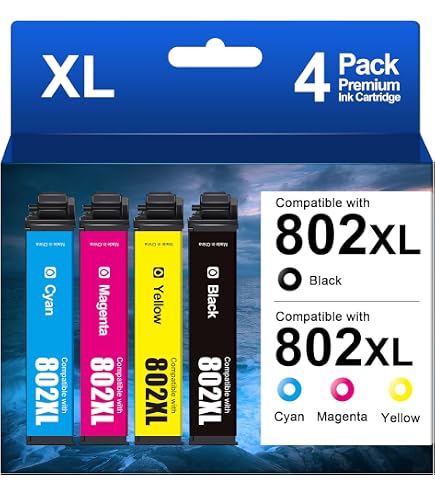 Amazon.com: Epson 802 XLBlack 802 Standard Color Ink 4 Piece Value